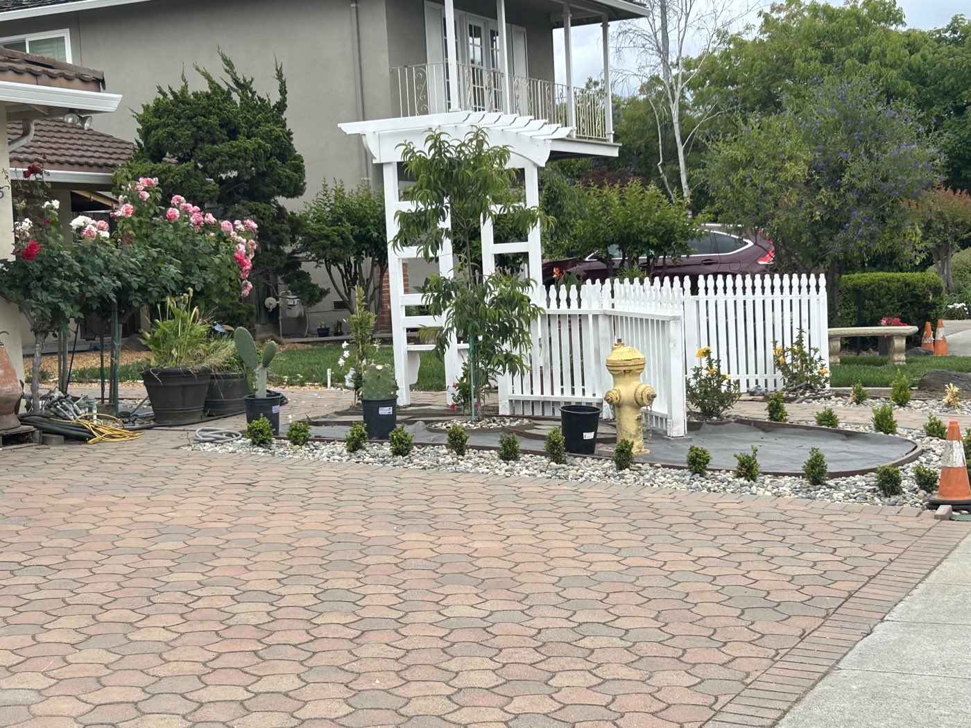 Wide view of a finished, landscaped yard after pool removal