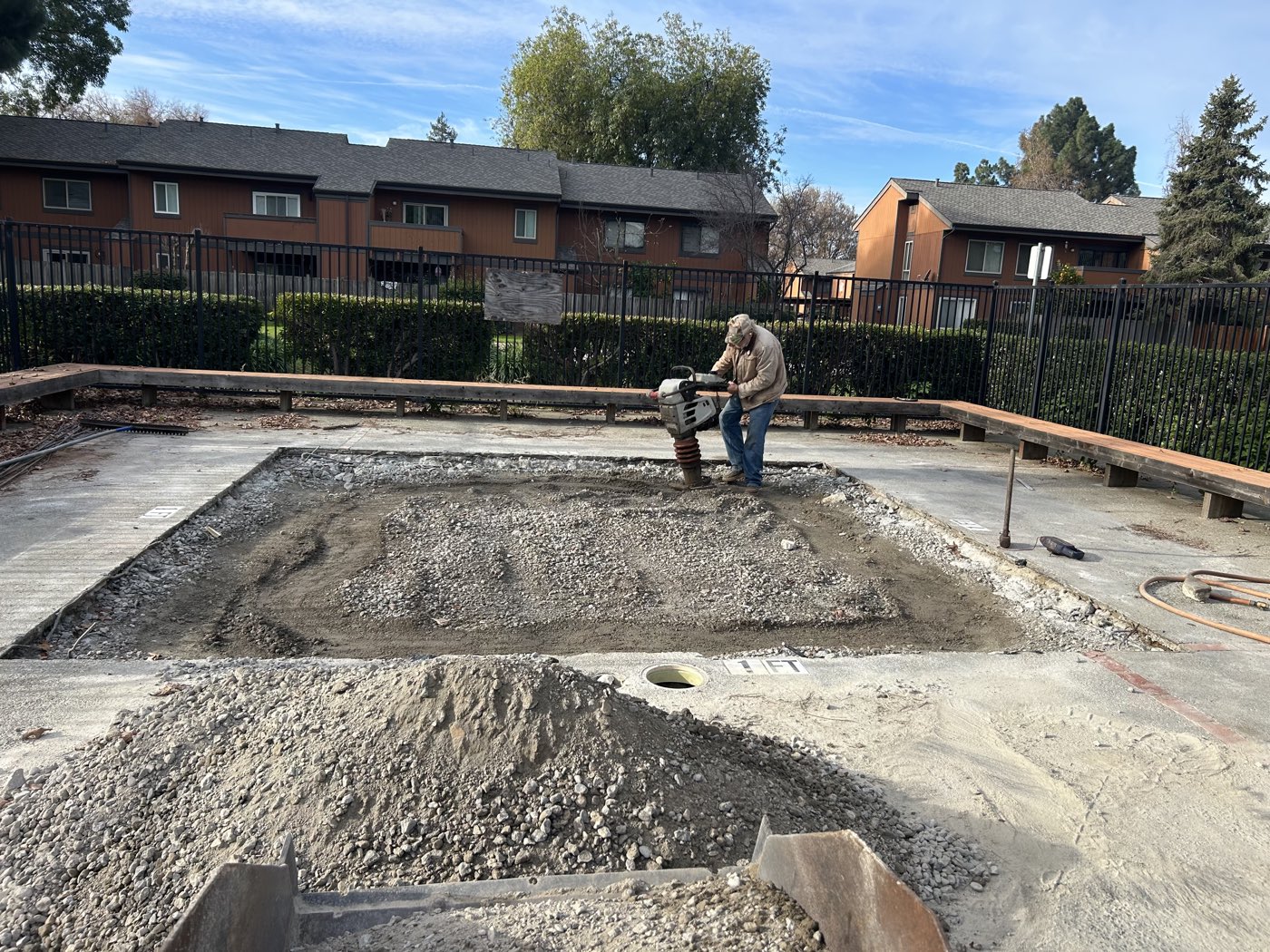 Terry operating a compactor on a South Bay job site